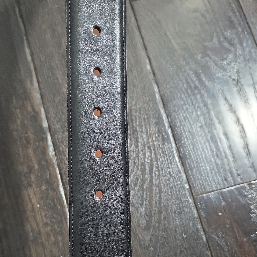 Vintage Coach Black 1½inch Leather Belt with Gold-Tone Square Buckle Large 3918 - Picture 7 of 10